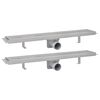 vidaXL Sprchov&yacute; odtokov&yacute; žlab rovn&yacute; 2 ks 630 x 140 mm nerezov&aacute; ocel