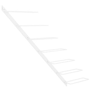 vidaXL N&aacute;stěnn&yacute; stojan na v&iacute;no na 7 lahv&iacute; b&iacute;l&yacute; kov