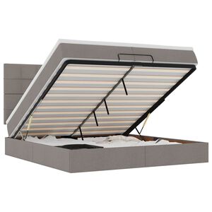 vidaXL Osmansk&yacute; r&aacute;m postele s matrac&iacute;es taupe 200x200cm textil