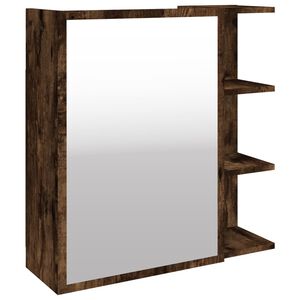 vidaXL Koupelnov&aacute; zrcadlov&aacute; skř&iacute;ňka kouřov&yacute; dub 62,5 x 20,5 x 64 cm