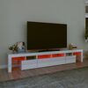 vidaXL TV skř&iacute;ňka s LED osvětlen&iacute;m b&iacute;l&aacute; vysok&yacute; lesk 230x36,5x40 cm