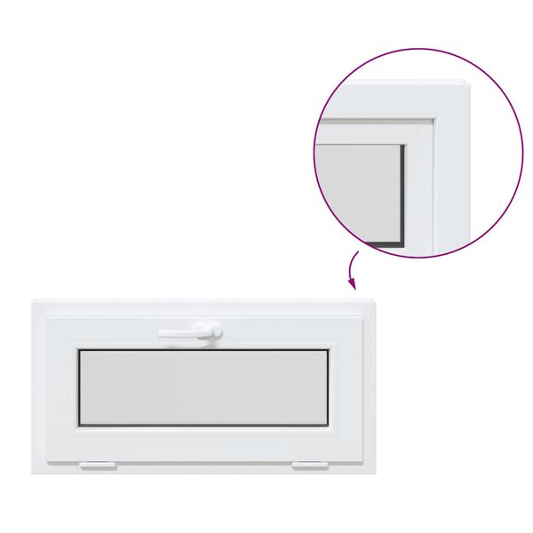 vidaXL Sklepn&iacute; okno "RISOR" 80x40 cm V&yacute;klopn&eacute; 2 skla B&iacute;l&aacute;