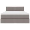vidaXL Postel s &uacute;ložn&yacute;m prostorem a LED osvětlen&iacute;m Taupe 140 x 200 cm