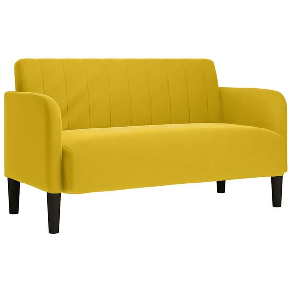 vidaXL Loveseat Sofa Žluť 109 cm samet