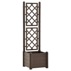 vidaXL Zahradn&iacute; truhl&iacute;k s trel&aacute;ž&iacute; 43 x 43 x 142 cm PP moka