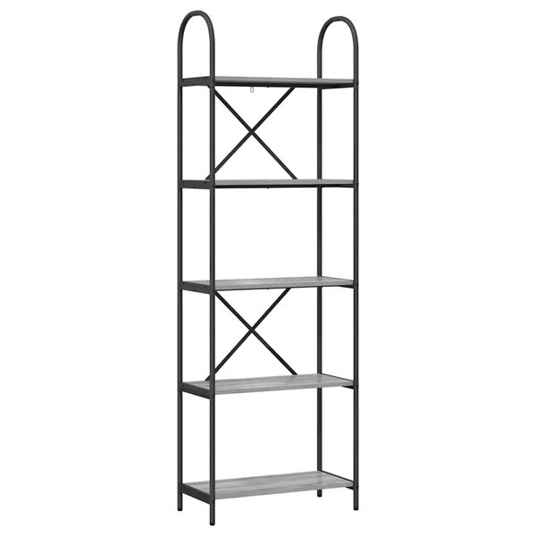 vidaXL Knihovna &Scaron;ed&aacute; Sonoma 60 x 30 x 183 cm Kompozitn&iacute; dřevo