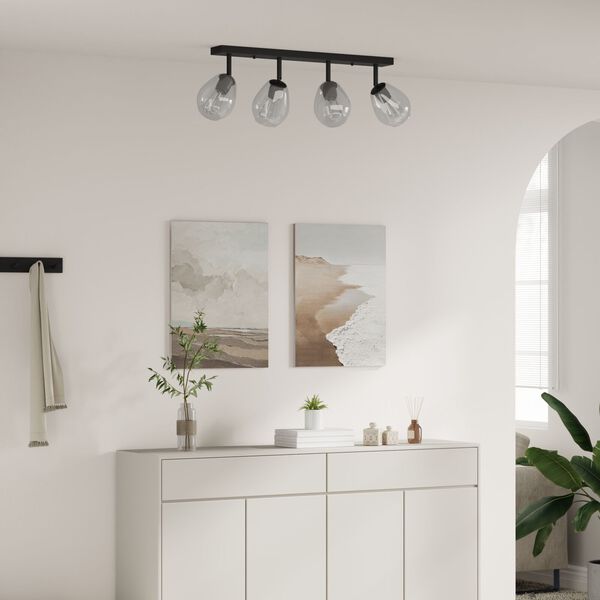 vidaXL Stropní bodové světlo Černá 70 x 13 x 26 cm Sklo a kov