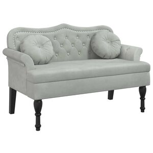 vidaXL Lavice s pol&scaron;t&aacute;ři světle &scaron;ed&aacute; 120,5 x 65 x 75 cm sametov&aacute;