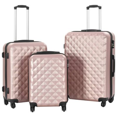 vidaXL Sada skořepinových kufrů na kolečkách 3 ks růžová zlatá ABS