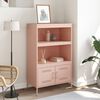vidaXL Skříň highboard růžová 68 x 39 x 113 cm ocel