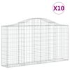 vidaXL Klenut&eacute; gabionov&eacute; ko&scaron;e 10ks 200x30x100/120cm pozinkovan&eacute; železo