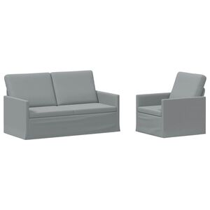 vidaXL Set pohovek 2 pcs Světle &scaron;ed&aacute; Textil