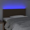 vidaXL Čelo postele s LED tmavě hněd&eacute; 80 x 5 x 78/88 cm textil