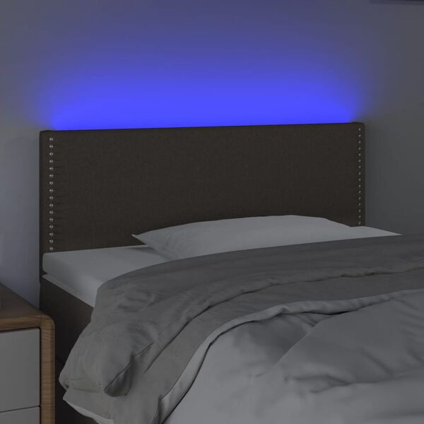 vidaXL Čelo postele s LED taupe 80 x 5 x 78/88 cm textil