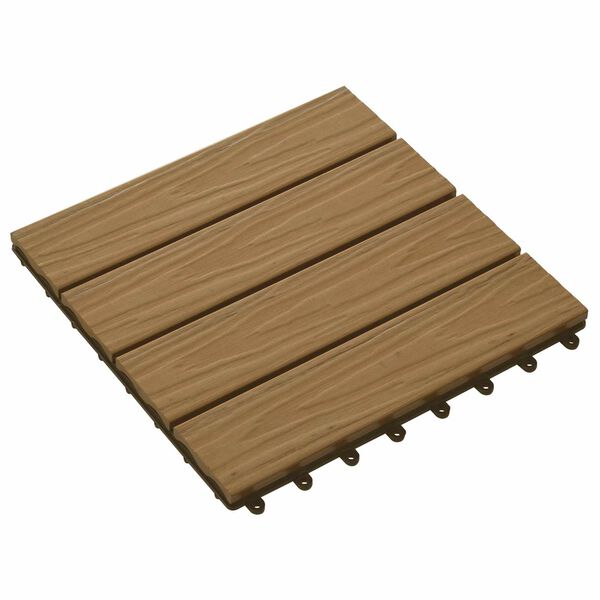 vidaXL Dlažba na terasu 3D design 11 pcs Teak 30 x 30 cm Dřevoplast