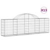 vidaXL Klenut&eacute; gabionov&eacute; ko&scaron;e 13 ks 200x30x60/80 cm pozinkovan&eacute; železo