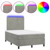 vidaXL Box spring postel s matrac&iacute; a LED světle &scaron;ed&aacute; 120x190 cm samet