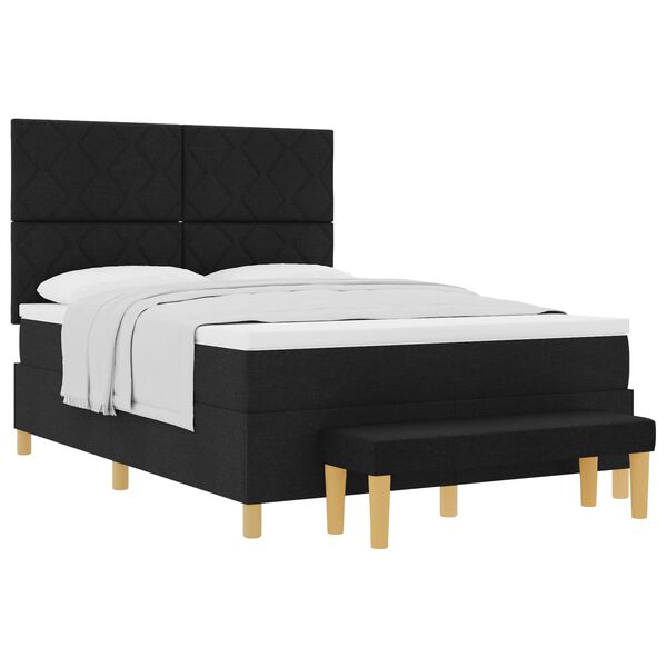 vidaXL Postel s boxspringem s matrac&iacute; s čelo Čern&aacute; 160 x 200 cm textil