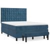 vidaXL Box spring postel s matrac&iacute; tmavě modr&aacute; 140x190 cm samet