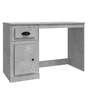vidaXL Psac&iacute; stůl se z&aacute;suvkou betonově &scaron;ed&yacute; 115 x 50 x 75 cm kompozit