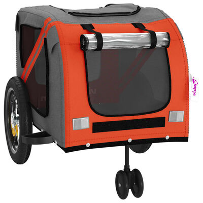 vidaXL Vozík za kolo pro psa oranžový a černý oxfordská tkanina/železo