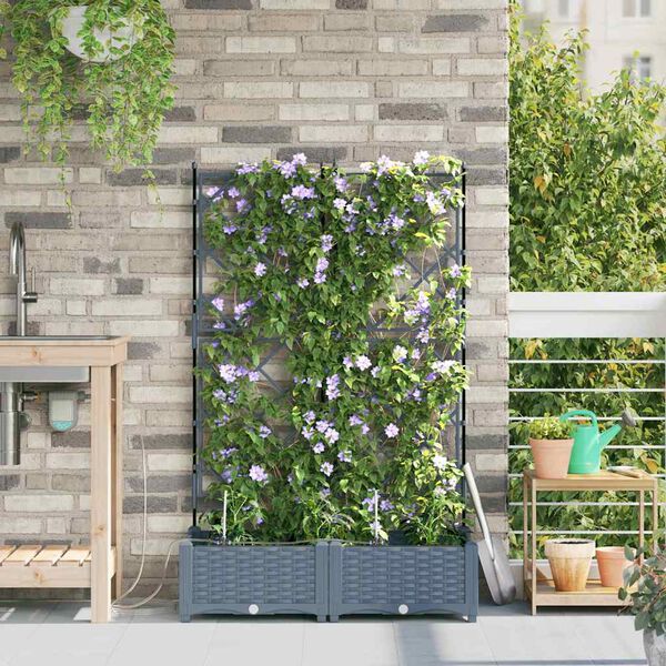 vidaXL Zahradn&iacute; pěstebn&iacute;k 2 pcs Světle &scaron;ed&aacute; Ocel