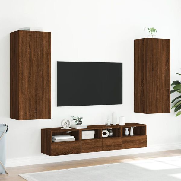 vidaXL N&aacute;stěnn&aacute; TV skř&iacute;ňka hněd&yacute; dub 40,5x30x102 cm kompozitn&iacute; dřevo