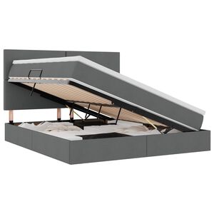 vidaXL Postel s &uacute;ložn&yacute;m prostorem a matrac&iacute; Tmavě &scaron;ed&aacute; 180 x 200 cm