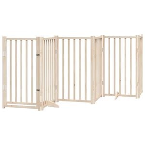 vidaXL Ps&iacute; branka s dv&iacute;řky, skl&aacute;dac&iacute;, 6 panelů, 300 cm, masivn&iacute; jedlov&eacute; dřevo
