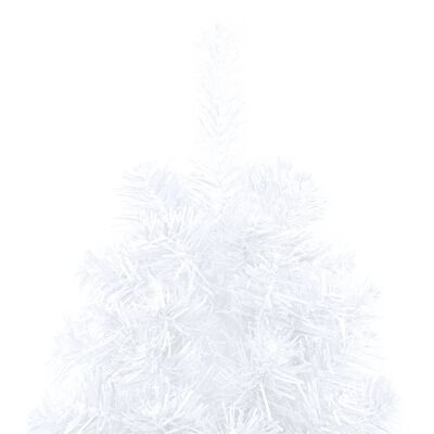 vidaXL Umělý vánoční půl stromek s LED a sadou koulí bílý 180 cm