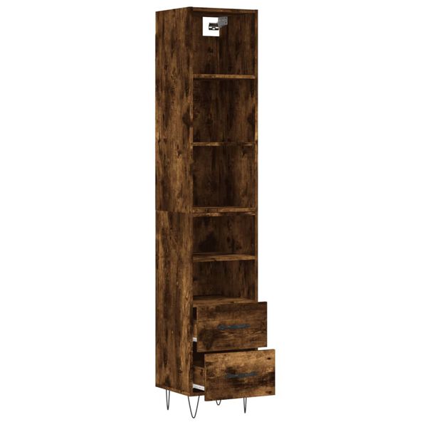 vidaXL Skř&iacute;ň highboard kouřov&yacute; dub 34,5 x 34 x 180 cm kompozitn&iacute; dřevo