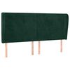 vidaXL Čelo postele typu u&scaron;&aacute;k tmavě zelen&aacute; 183x23x118/128 cm samet
