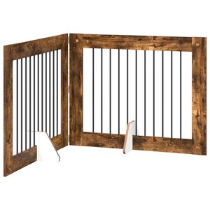 vidaXL Skl&aacute;dac&iacute; ps&iacute; br&aacute;na se stojany 2 pcs Kouřov&yacute; dub 200,5 cm