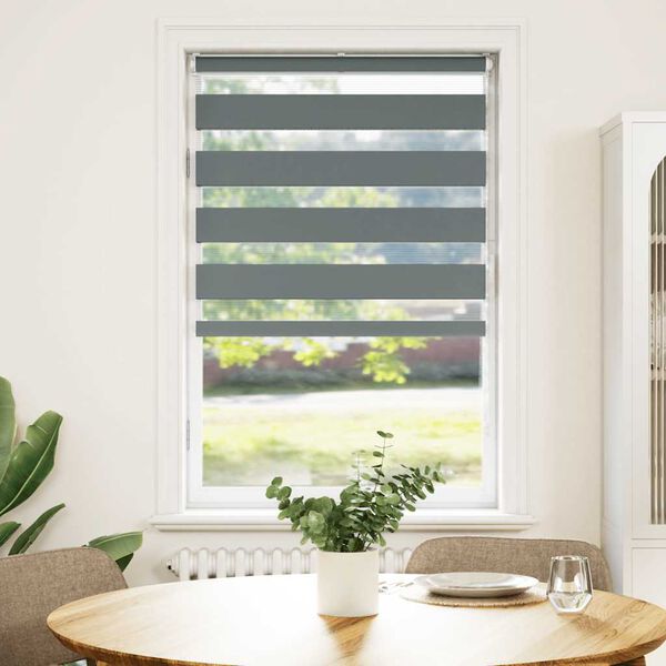 vidaXL Zebra roleta tmavě &scaron;ed&aacute; 85x100 cm &scaron;&iacute;řka l&aacute;tky 80,9 cm polyester