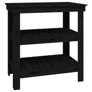 vidaXL D&iacute;lensk&yacute; stůl čern&yacute; 78,5 x 50 x 80 cm masivn&iacute; borov&eacute; dřevo