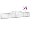 vidaXL Klenut&eacute; gabionov&eacute; ko&scaron;e 9 ks 300x30x40/60 cm pozinkovan&eacute; železo