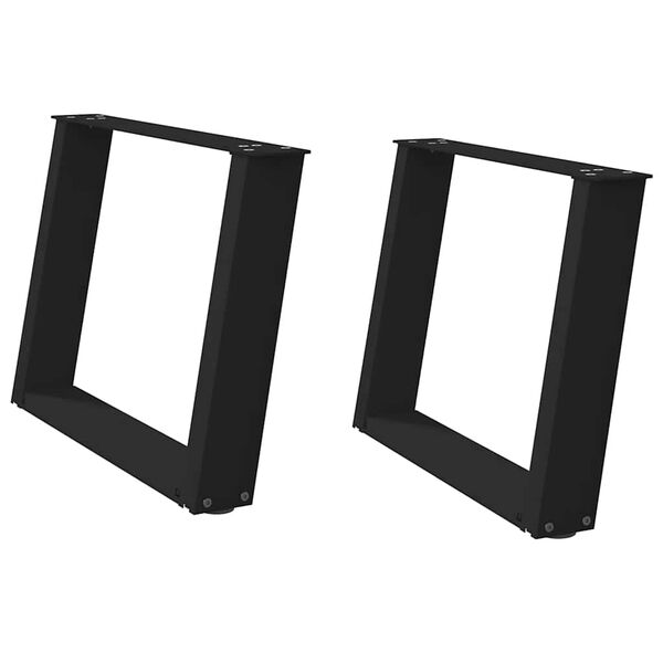 vidaXL Nohy konferenčn&iacute;ho stolku ve tvaru U, 2 ks, čern&eacute;, 70 x (42-43) cm, ocel