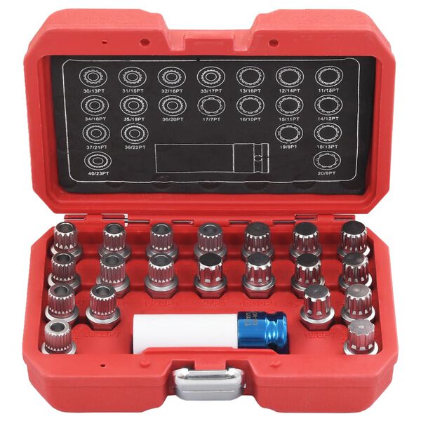 vidaXL 21dílná sada nářadí na bezpečnostní šrouby kol pro vozy BMW