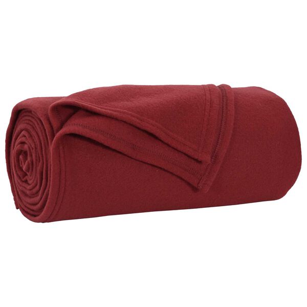 vidaXL Plažov&aacute; deka Bordeaux červen&aacute; 200 x 150 cm Fleece