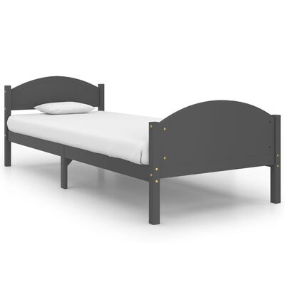 vidaXL Rám postele tmavě šedý masivní borové dřevo 90 x 200 cm