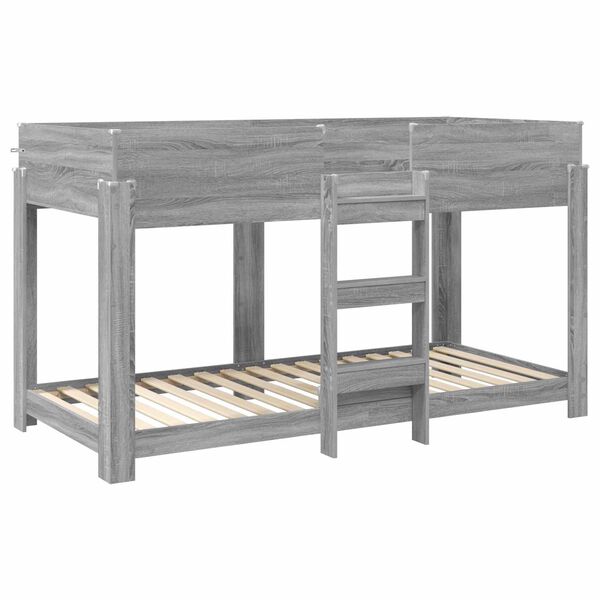 vidaXL Patrov&aacute; postel pro děti s matrac&iacute; &Scaron;ed&aacute; Sonoma 90 x 200 cm