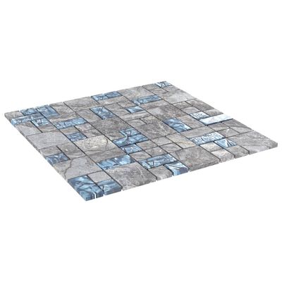 vidaXL Mozaikové dlaždice 11 ks šedé a modré 30 x 30 cm sklo