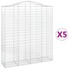 vidaXL Klenut&eacute; gabionov&eacute; ko&scaron;e 5 ks 200x50x220/240cm pozinkovan&eacute; železo