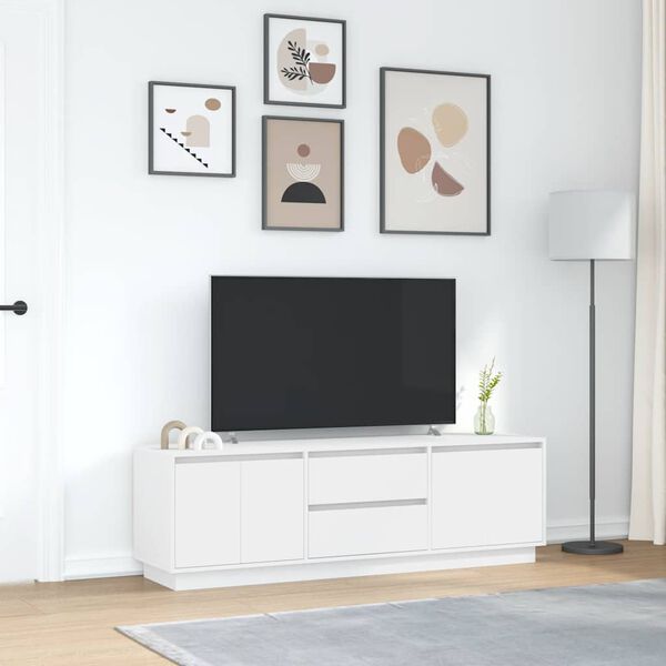 vidaXL TV skř&iacute;ňka s LED osvětlen&iacute;m b&iacute;l&aacute; 160,5x41x50 cm