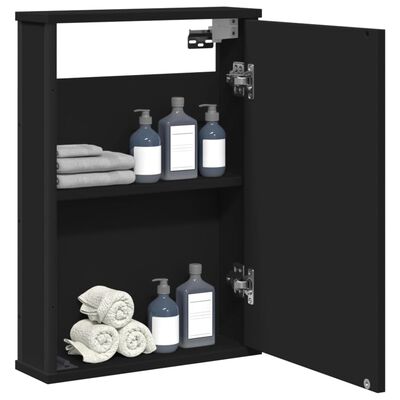 vidaXL Koupelnová skříňka se zrcadlem černá 42 x 12 x 60 cm kompozit