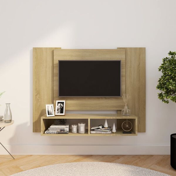 vidaXL N&aacute;stěnn&aacute; TV skř&iacute;ňka dub sonoma 120 x 23,5 x 90 cm dřevotř&iacute;ska