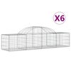 vidaXL Klenut&eacute; gabionov&eacute; ko&scaron;e 6 ks 200x50x40/60 cm pozinkovan&eacute; železo