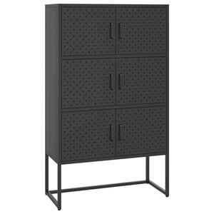 vidaXL Komoda čern&aacute; 80 x 35 x 135 cm ocel