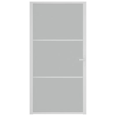 vidaXL Interiérové dveře 102,5 x 201,5 cm bílé matné sklo a hliník