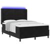 vidaXL Postel s boxspringem s LED p&aacute;sky Čern&aacute; 140 x 200 cm samet